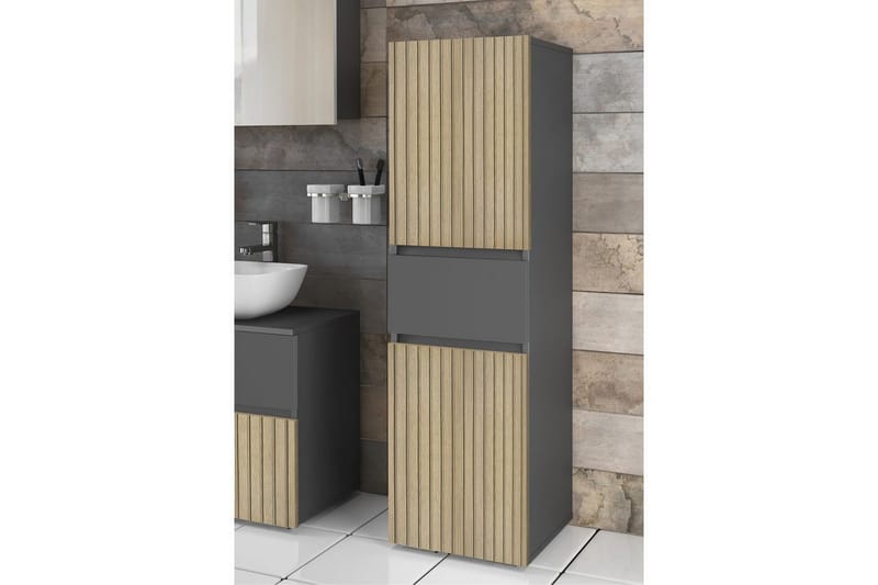 Högskåp till badrum Loft24 Badrumsskåp Loft24 Wisla 130x35x38 cm Nature - Förvaring - Badrumsförvaring & tvättstuga inredning - Badrumsskåp