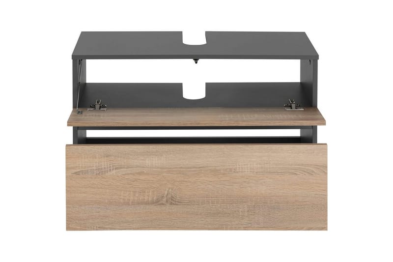 Högskåp till badrum Loft24 Tvättställsskåp Wisla Graphite Grey, Dark Colored Wood - Förvaring - Badrumsförvaring & tvättstuga inredning - Badrumsskåp