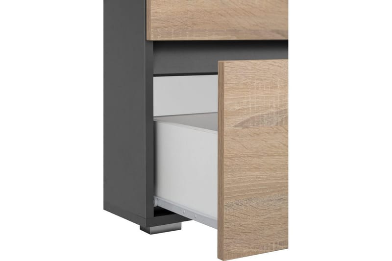 Högskåp till badrum Loft24 Tvättställsskåp Wisla Graphite Grey, Dark Colored Wood - Förvaring - Badrumsförvaring & tvättstuga inredning - Badrumsskåp