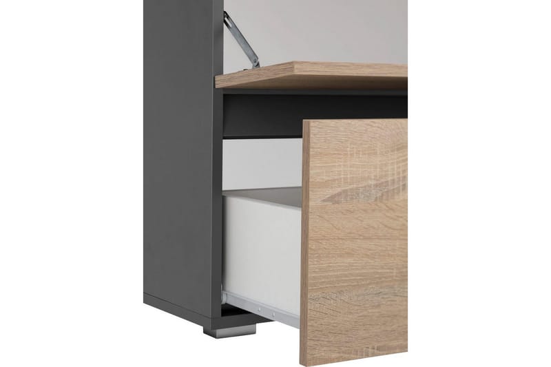 Högskåp till badrum Loft24 Tvättställsskåp Wisla Graphite Grey, Dark Colored Wood - Förvaring - Badrumsförvaring & tvättstuga inredning - Badrumsskåp