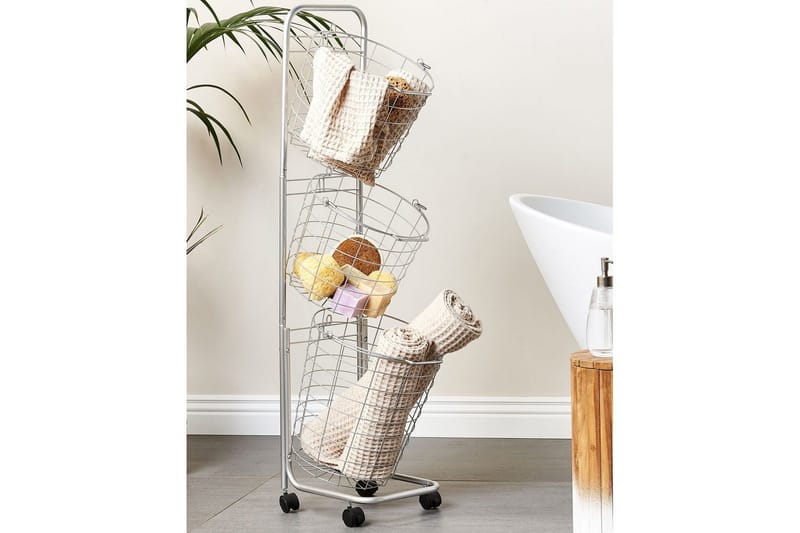 Korg Ayapal Silver - Silver - Förvaring - Badrumsförvaring & tvättstuga inredning - Rullvagn badrum