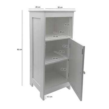 Morano Badrumsskåp 30x80 cm Wienerflätning - vit och silverfärgad - Förvaring - Badrumsförvaring & tvättstuga inredning - Badrumsskåp