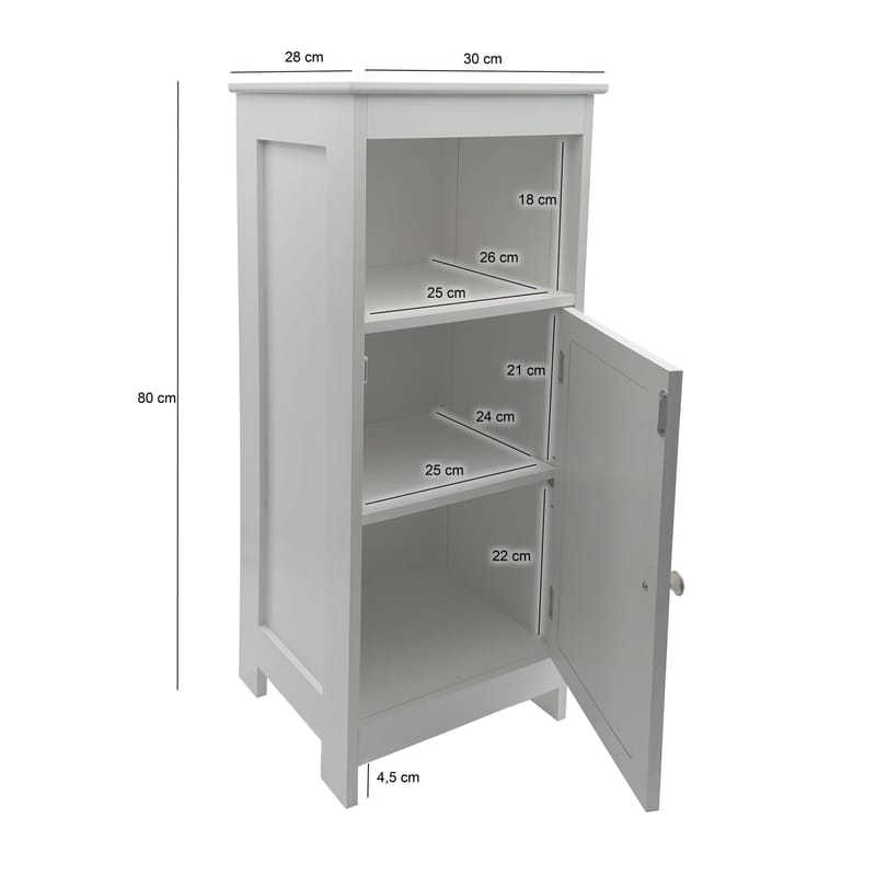 Morano Badrumsskåp 30x80 cm Wienerflätning - vit och silverfärgad - Förvaring - Badrumsförvaring & tvättstuga inredning - Badrumsskåp