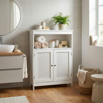 Moreri Badrumsskåp 60 cm Wienerflätning - vit och silverfärgad - Förvaring - Badrumsförvaring & tvättstuga inredning - Badrumsskåp