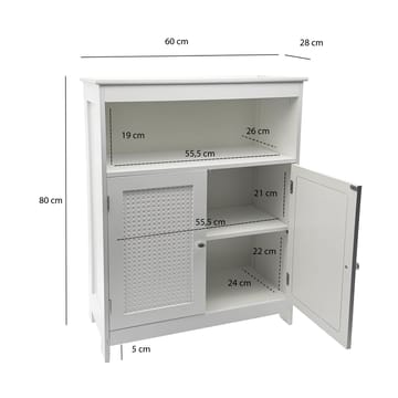 Moreri Badrumsskåp 60 cm Wienerflätning - vit och silverfärgad - Förvaring - Badrumsförvaring & tvättstuga inredning - Badrumsskåp