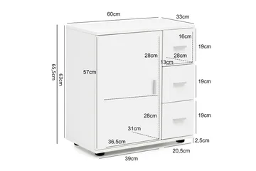 Paityn Badrumsskåp 60x33 cm - Vit - Förvaring - Badrumsförvaring & tvättstuga inredning - Badrumsskåp