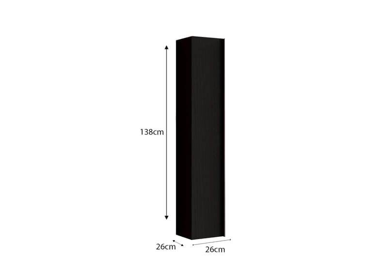 PARONA Högskåp Badrum 26x138 cm Svart - Svart - Förvaring - Badrumsförvaring & tvättstuga inredning - Badrumsskåp