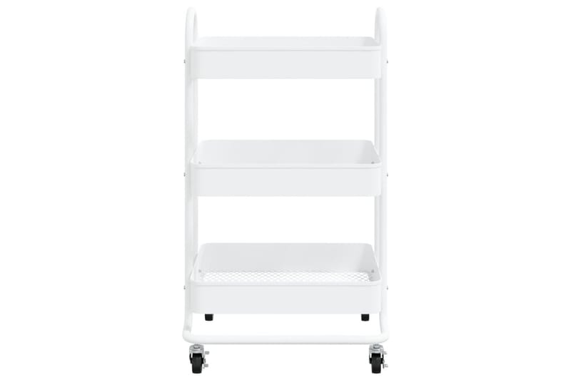 Rullvagn 3 våningar vit 43x34x79 cm stål - Vit - Förvaring - Badrumsförvaring & tvättstuga inredning - Rullvagn badrum
