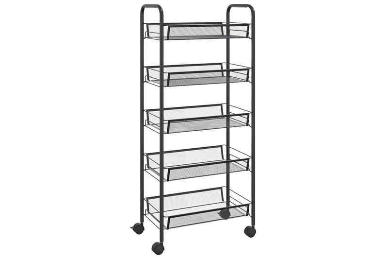 Rullvagn 5 våningar svart 46x26x105 cm järn - Svart - Förvaring - Badrumsförvaring & tvättstuga inredning - Rullvagn badrum
