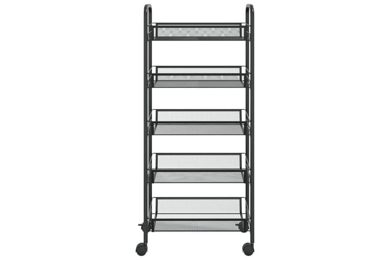 Rullvagn 5 våningar svart 46x26x105 cm järn - Svart - Förvaring - Badrumsförvaring & tvättstuga inredning - Rullvagn badrum