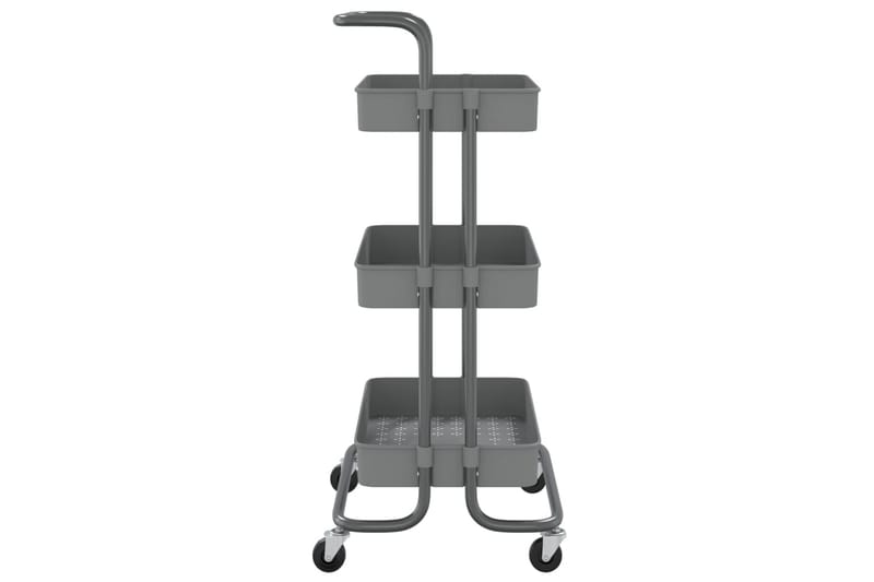 Rullvagn 3 våningar grå 42x25x83,5 cm järn och ABS - Grå - Förvaring - Badrumsförvaring & tvättstuga inredning - Rullvagn badrum