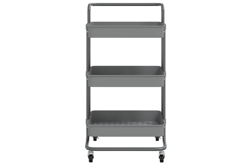 Rullvagn 3 våningar grå 42x25x83,5 cm järn och ABS - Grå - Förvaring - Badrumsförvaring & tvättstuga inredning - Rullvagn badrum