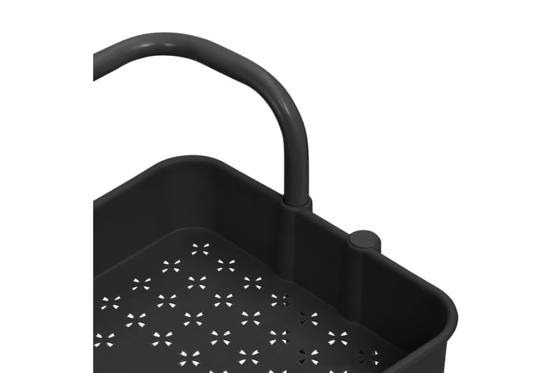 Rullvagn 3 våningar svart 42x25x83,5 cm järn och ABS - Svart - Förvaring - Badrumsförvaring & tvättstuga inredning - Rullvagn badrum