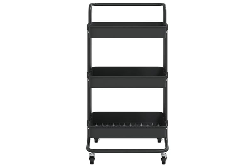 Rullvagn 3 våningar svart 42x25x83,5 cm järn och ABS - Svart - Förvaring - Badrumsförvaring & tvättstuga inredning - Rullvagn badrum