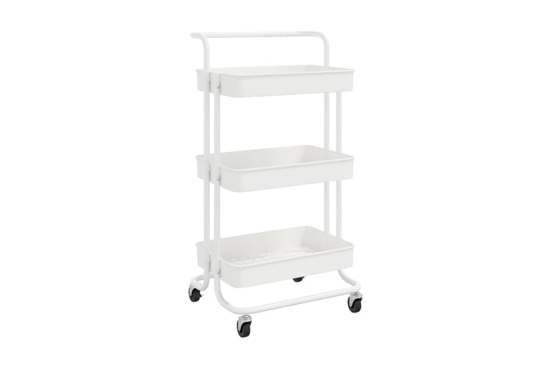 Rullvagn 3 våningar vit 42x25x83,5 cm järn och ABS - Vit - Förvaring - Badrumsförvaring & tvättstuga inredning - Rullvagn badrum