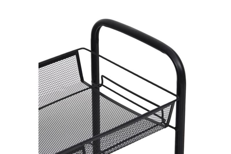 Rullvagn 4 våningar svart 46x26x85 cm järn - Svart - Förvaring - Badrumsförvaring & tvättstuga inredning - Rullvagn badrum