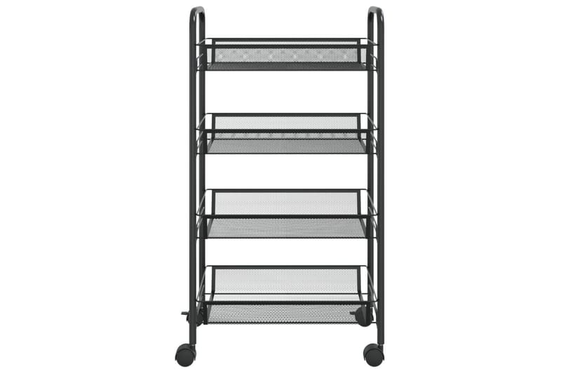 Rullvagn 4 våningar svart 46x26x85 cm järn - Svart - Förvaring - Badrumsförvaring & tvättstuga inredning - Rullvagn badrum