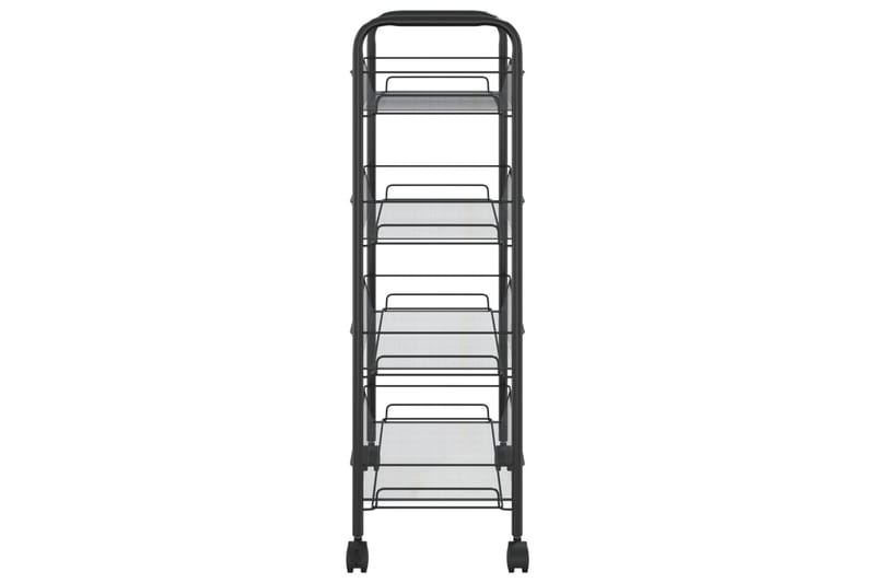 Rullvagn 4 våningar svart 46x26x85 cm järn - Svart - Förvaring - Badrumsförvaring & tvättstuga inredning - Rullvagn badrum