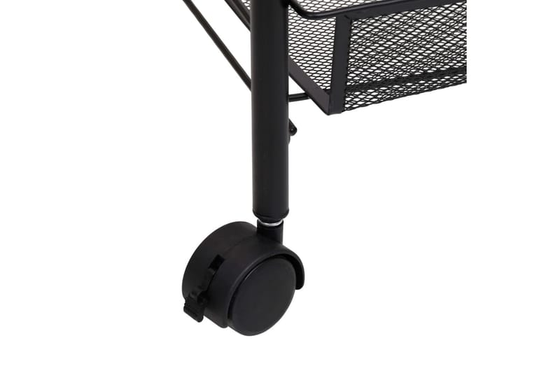 Rullvagn 4 våningar svart 46x26x85 cm järn - Svart - Förvaring - Badrumsförvaring & tvättstuga inredning - Rullvagn badrum