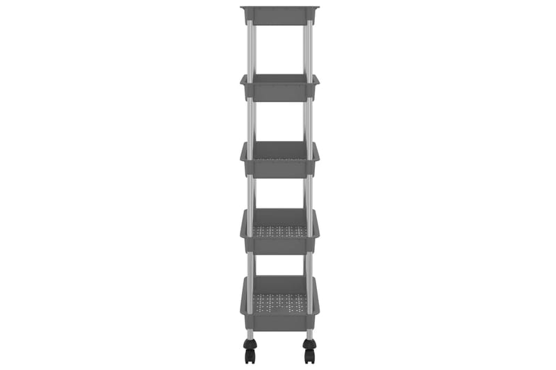 Rullvagn 5 våningar grå 40x22x116 cm järn och ABS - Grå - Förvaring - Badrumsförvaring & tvättstuga inredning - Rullvagn badrum