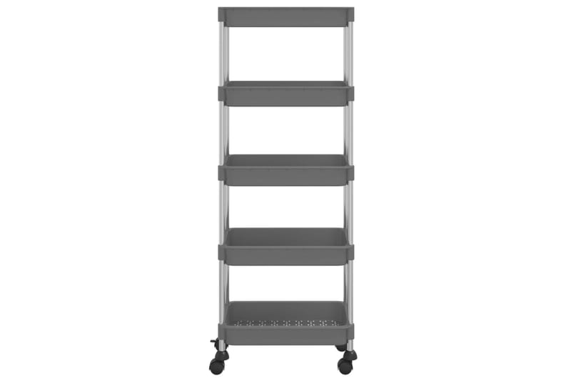 Rullvagn 5 våningar grå 40x22x116 cm järn och ABS - Grå - Förvaring - Badrumsförvaring & tvättstuga inredning - Rullvagn badrum