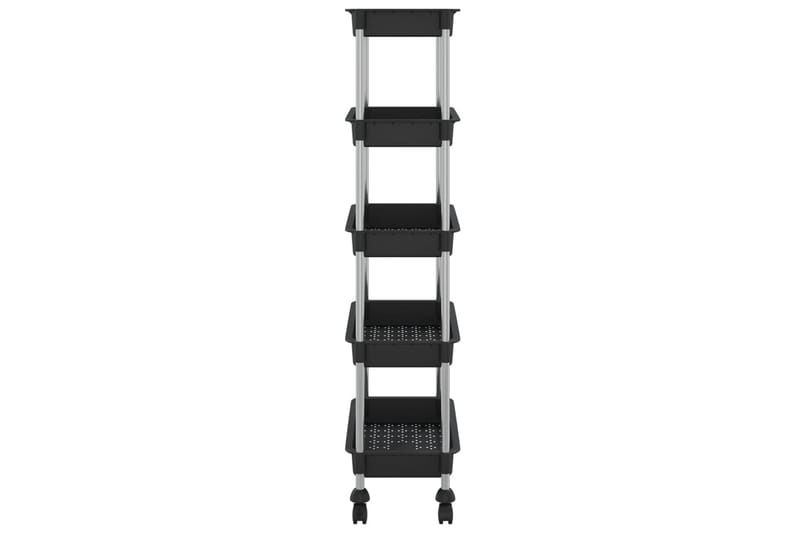 Rullvagn 5 våningar svart 40x22x116 cm järn och ABS - Svart - Förvaring - Badrumsförvaring & tvättstuga inredning - Rullvagn badrum