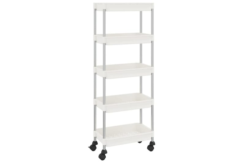 Rullvagn 5 våningar vit 40x22x116 cm järn och ABS - Vit - Förvaring - Badrumsförvaring & tvättstuga inredning - Rullvagn badrum