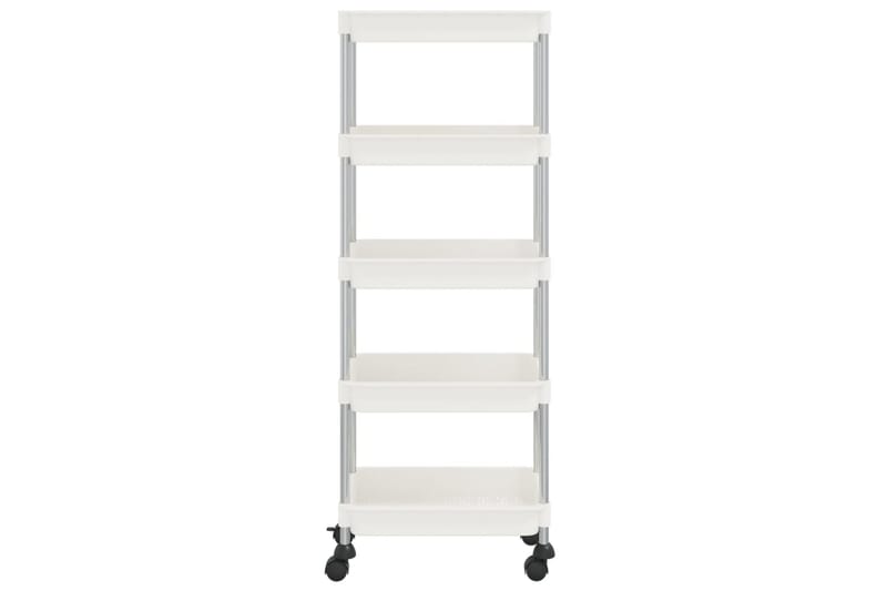 Rullvagn 5 våningar vit 40x22x116 cm järn och ABS - Vit - Förvaring - Badrumsförvaring & tvättstuga inredning - Rullvagn badrum