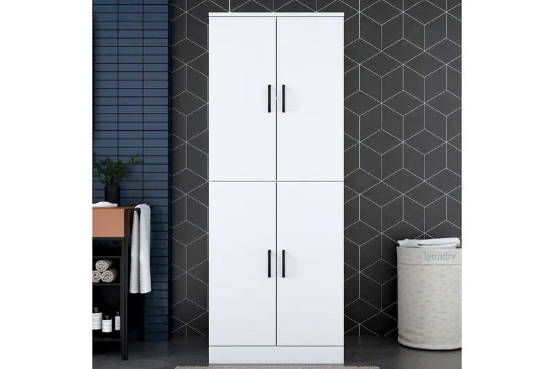 Tvättmaskinsskåp Ostwerwaltia Vit - Vit - Förvaring - Badrumsförvaring & tvättstuga inredning - Badrumsskåp