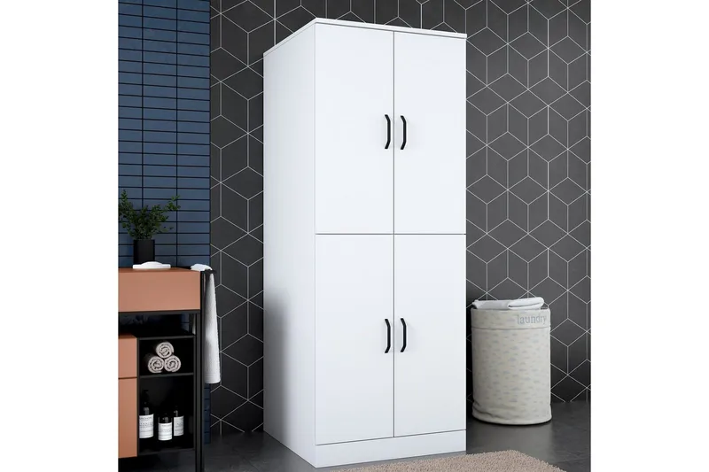 Tvättmaskinsskåp Ostwerwaltia Vit - Vit - Förvaring - Badrumsförvaring & tvättstuga inredning - Badrumsskåp