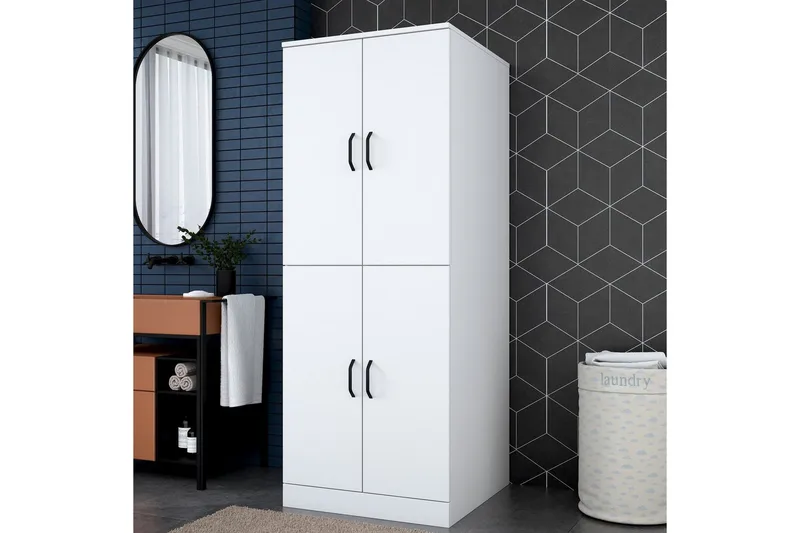 Tvättmaskinsskåp Ostwerwaltia Vit - Vit - Förvaring - Badrumsförvaring & tvättstuga inredning - Badrumsskåp