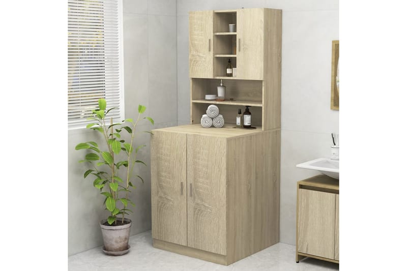 Tvättmaskinsskåp sonoma-ek 70,5x25,5x90 cm - Förvaring - Badrumsförvaring & tvättstuga inredning - Badrumsskåp