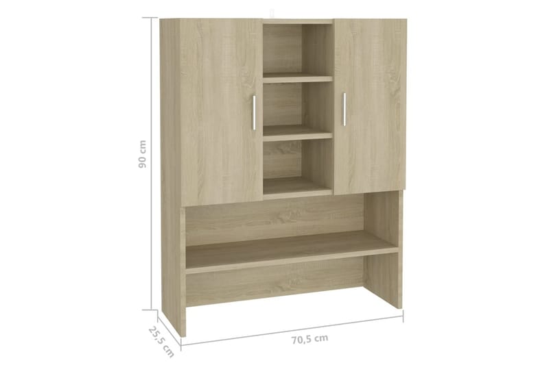 Tvättmaskinsskåp sonoma-ek 70,5x25,5x90 cm - Förvaring - Badrumsförvaring & tvättstuga inredning - Badrumsskåp