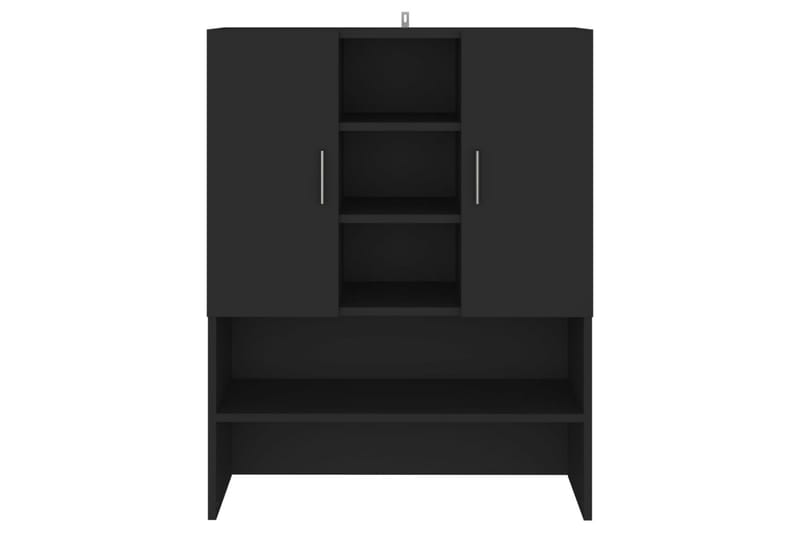 Tvättmaskinsskåp svart 70,5x25,5x90 cm - Förvaring - Badrumsförvaring & tvättstuga inredning - Badrumsskåp