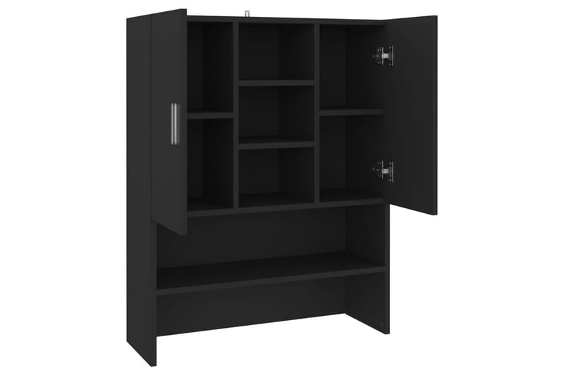 Tvättmaskinsskåp svart 70,5x25,5x90 cm - Förvaring - Badrumsförvaring & tvättstuga inredning - Badrumsskåp