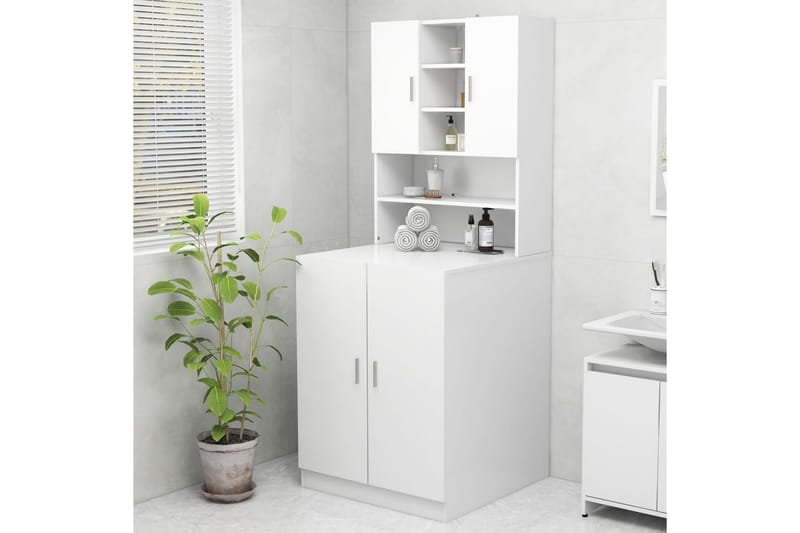 Tvättmaskinsskåp vit 70,5x25,5x90 cm - Badrumsskåp