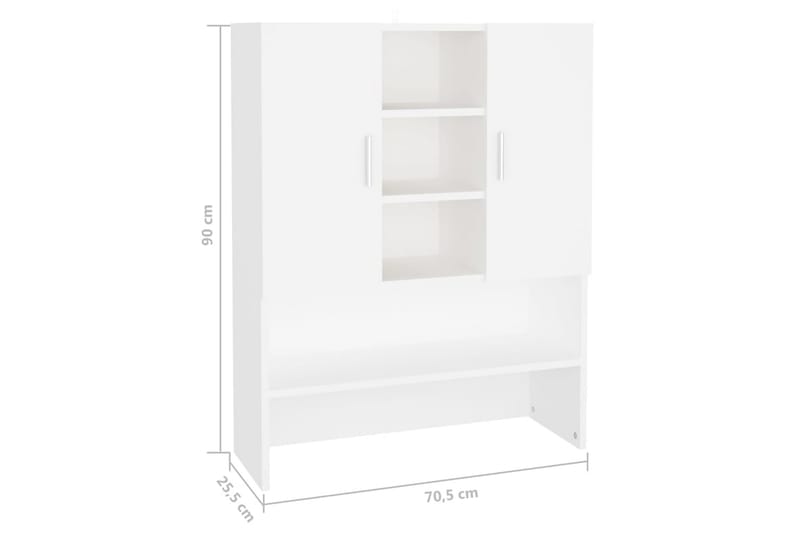 Tvättmaskinsskåp vit 70,5x25,5x90 cm - Förvaring - Badrumsförvaring & tvättstuga inredning - Badrumsskåp