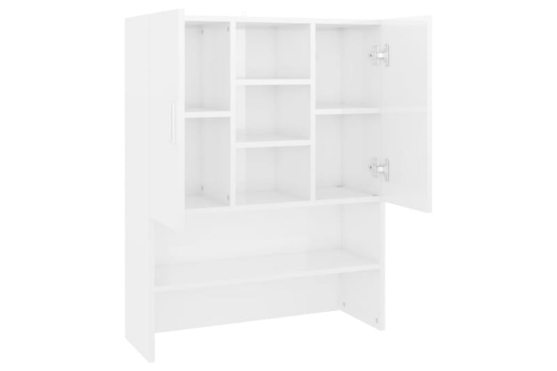Tvättmaskinsskåp vit högglans 70,5x25,5x90 cm - Förvaring - Badrumsförvaring & tvättstuga inredning - Badrumsskåp