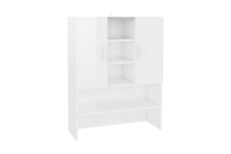Tvättmaskinsskåp vit högglans 70,5x25,5x90 cm - Förvaring - Badrumsförvaring & tvättstuga inredning - Badrumsskåp