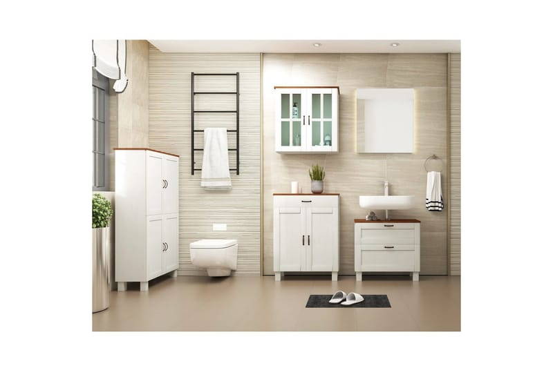 Tvättställsskåp Alby 1 låda, Vit/Honung - 1 låda, Vit/Honung - Förvaring - Badrumsförvaring & tvättstuga inredning - Badrumsskåp