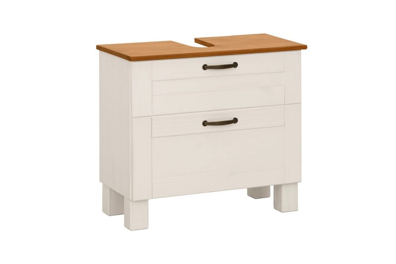 Tvättställsskåp Alby 1 låda, Vit/Honung, 1 låda, Vit/Honung