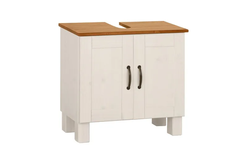 Tvättställsskåp Alby 2 lådor, Vit/Honung, 2 lådor, Vit/Honung