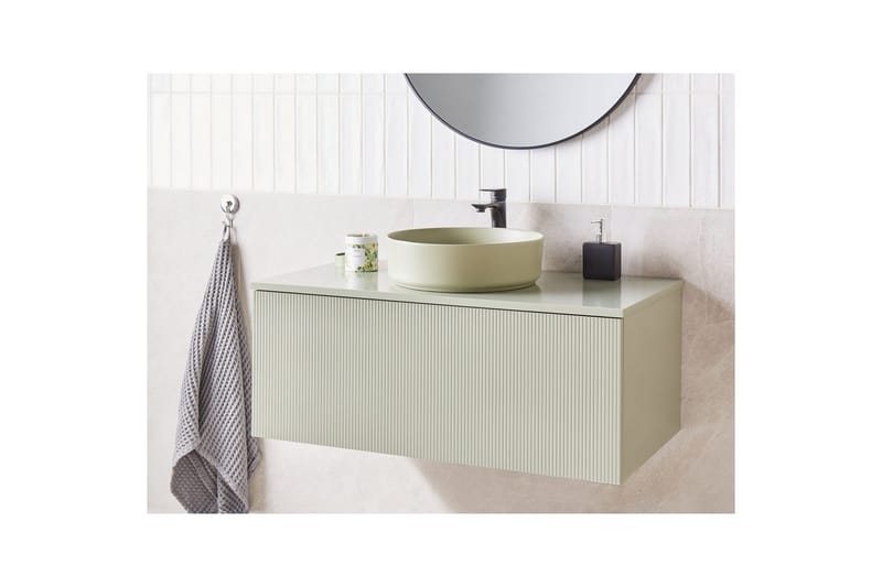 Tvättställsskåp Alzira Grön, 100x52x40 cm - Grön, 100x52x40 cm - Förvaring - Badrumsförvaring & tvättstuga inredning - Badrumsskåp