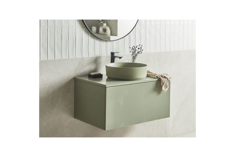 Tvättställsskåp Alzira Grön, 80x52x40 cm - Grön, 80x52x40 cm - Förvaring - Badrumsförvaring & tvättstuga inredning - Badrumsskåp