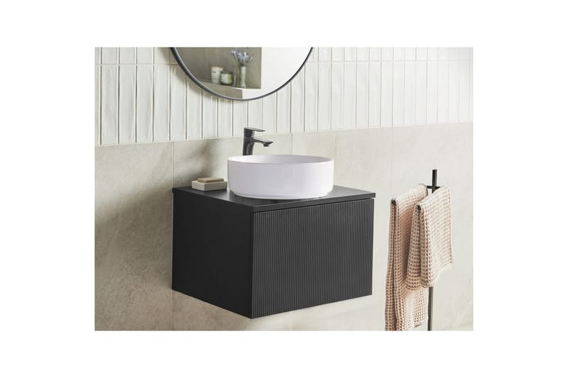 Tvättställsskåp Alzira Svart, 60x52x40 cm - Svart, 60x52x40 cm - Förvaring - Badrumsförvaring & tvättstuga inredning - Badrumsskåp