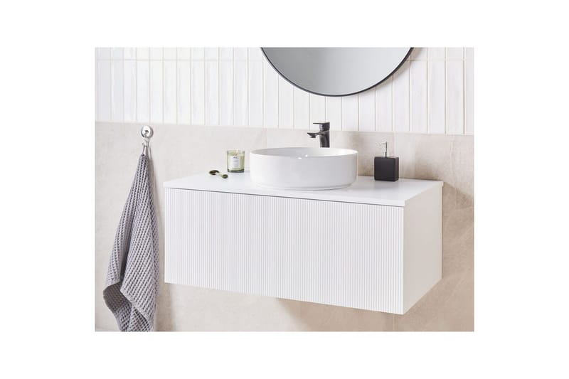 Tvättställsskåp Alzira Vit, 100x52x40 cm - Vit, 100x52x40 cm - Förvaring - Badrumsförvaring & tvättstuga inredning - Badrumsskåp
