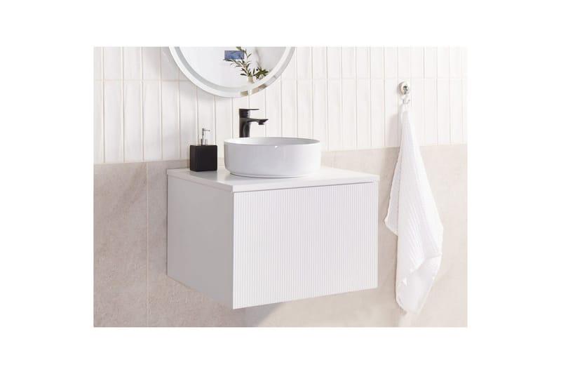 Tvättställsskåp Alzira Vit, 60x52x40 cm - Vit, 60x52x40 cm - Förvaring - Badrumsförvaring & tvättstuga inredning - Badrumsskåp