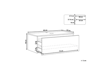 Tvättställsskåp Alzira Vit, 80x52x40 cm - Vit, 80x52x40 cm - Förvaring - Badrumsförvaring & tvättstuga inredning - Badrumsskåp