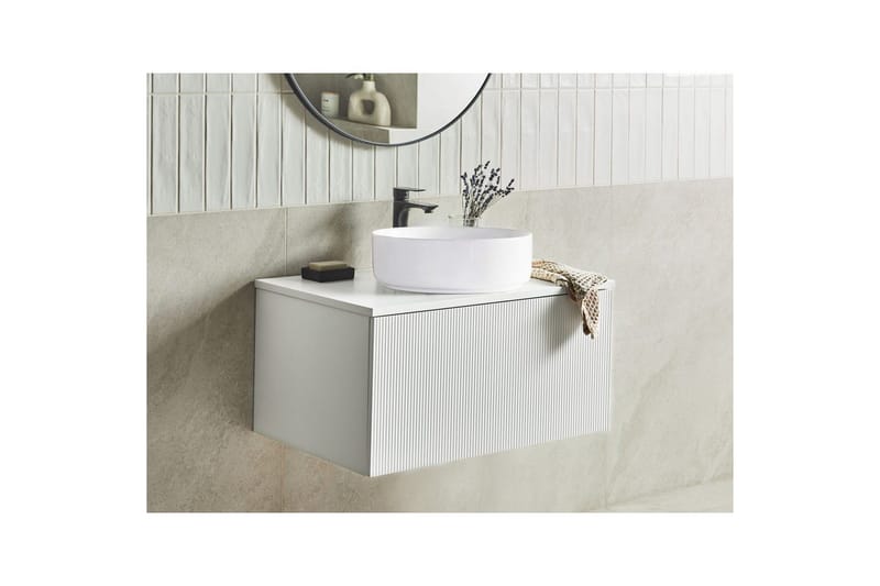 Tvättställsskåp Alzira Vit, 80x52x40 cm - Vit, 80x52x40 cm - Förvaring - Badrumsförvaring & tvättstuga inredning - Badrumsskåp