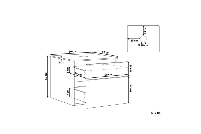 Tvättställsskåp Bexti 60x52x50 cm - 60x52x50 cm - Förvaring - Badrumsförvaring & tvättstuga inredning - Badrumsskåp